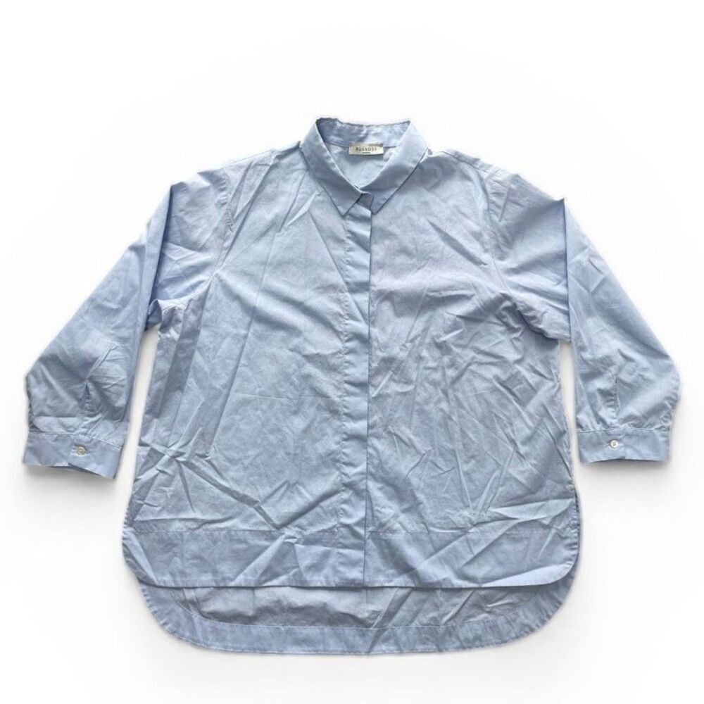 Rosso 35 100% Cotton Poplin High Low Button Down